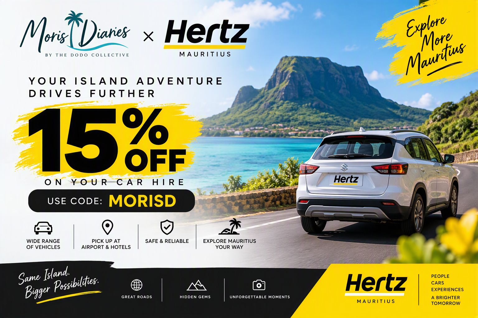 Moris Diaries x Hertz Mauritius — 15% off your car hire with code MORISD